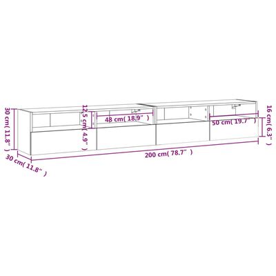 vidaXL TV-Wandschränke 2 Stk. Weiß 100x30x30 cm Holzwerkstoff