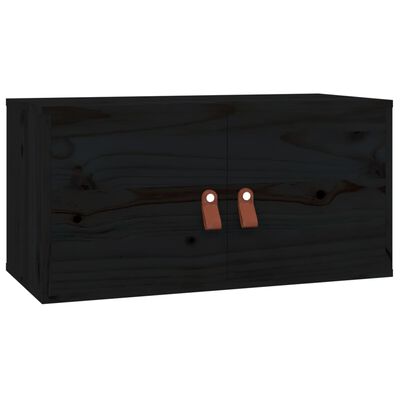 vidaXL Wandschrank Schwarz 60x30x30 cm Massivholz Kiefer