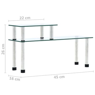 vidaXL Küchenregal Transparent 45×16×26 cm Hartglas