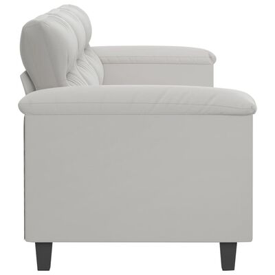 vidaXL 3-Sitzer-Sofa Hellgrau 210 cm Mikrofasergewebe