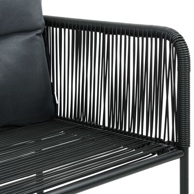 vidaXL 5-tlg. Garten-Essgruppe PVC Rattan Schwarz