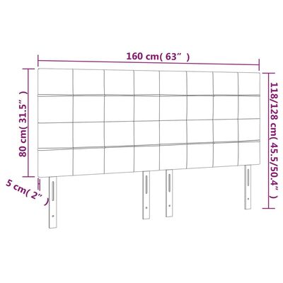 vidaXL LED Kopfteil Taupe 160x5x118/128 cm Stoff