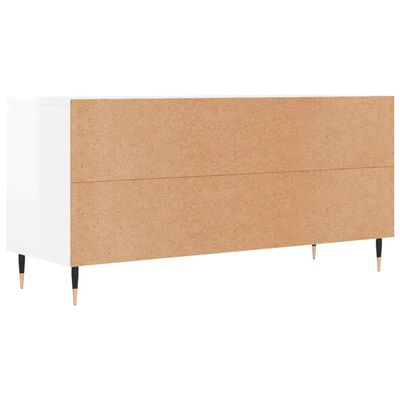 vidaXL TV-Schrank Hochglanz-Weiß 104x35x50 cm Holzwerkstoff