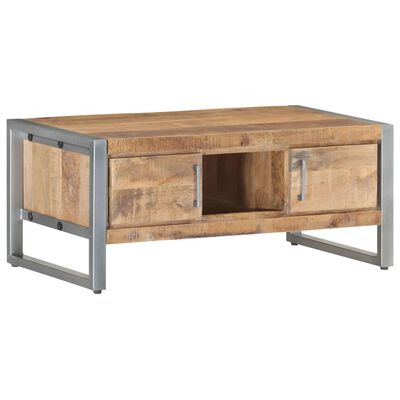 vidaXL Couchtisch 95x50x40 cm Raues Mangoholz