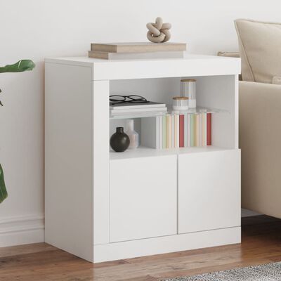 vidaXL Sideboard mit LED-Beleuchtung Weiß 60,5x37x67 cm