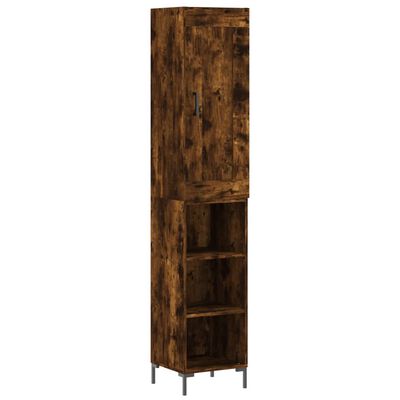 vidaXL Highboard Räuchereiche 34,5x34x180 cm Holzwerkstoff