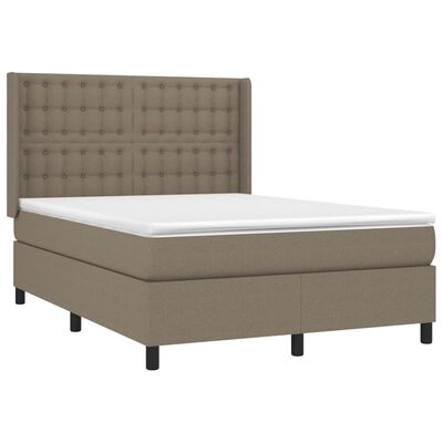 vidaXL Boxspringbett mit Matratze Taupe 140x190 cm Stoff