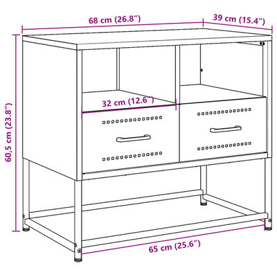 vidaXL TV-Schrank Rosa 68x39x60,5 cm Stahl