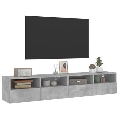 vidaXL TV-Wandschränke 2 Stk. Betongrau 80x30x30 cm Holzwerkstoff