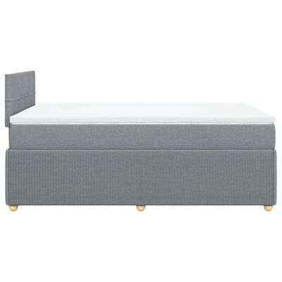 vidaXL Boxspringbett mit Matratze Hellgrau 120x190 cm Stoff