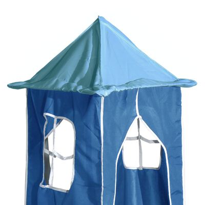 vidaXL Kinderhochbett mit Turm Blau 80x200 cm Massivholz Kiefer