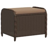 vidaXL Gartenhocker mit Kissen Braun 58x46x46 cm Poly Rattan