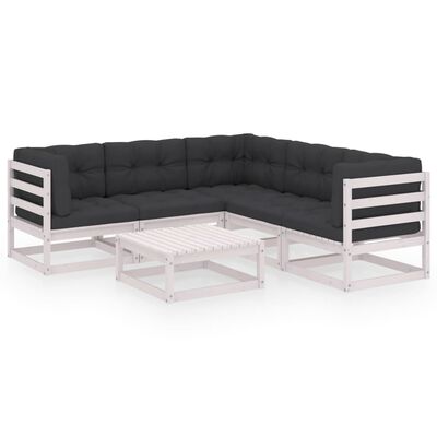 vidaXL 6-tlg. Garten-Lounge-Set mit Kissen Massivholz Kiefer