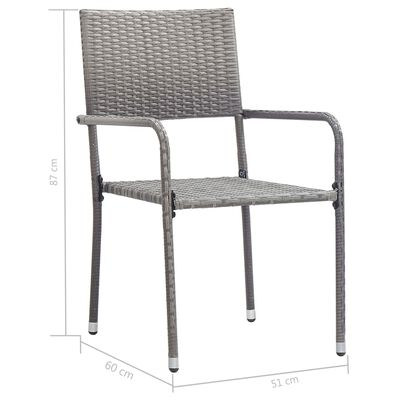 vidaXL 9-tlg. Garten-Essgruppe Poly Rattan Anthrazit und Grau