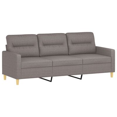 vidaXL 3-Sitzer-Sofa mit Hocker Taupe 180 cm Stoff