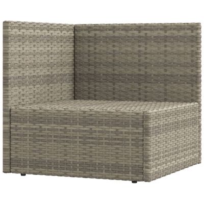 vidaXL 5-tlg. Garten-Lounge-Set mit Kissen Grau Poly Rattan