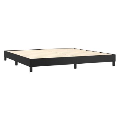 vidaXL Boxspringbett mit Matratze Schwarz 200x200 cm Kunstleder