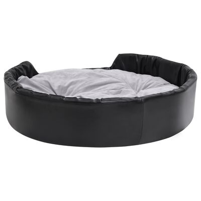 vidaXL Hundebett Schwarz-Grau 99x89x21 cm Plüsch und Kunstleder