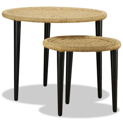 vidaXL Couchtisch-Set 2-tlg. Naturjute