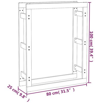 vidaXL Kaminholzregal Grau 80x25x100 cm Massivholz Kiefer