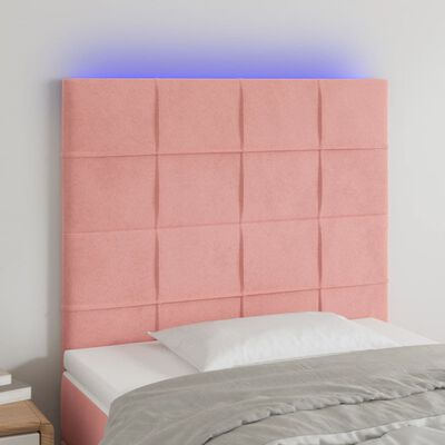 vidaXL LED Kopfteil Rosa 100x5x118/128 cm Samt