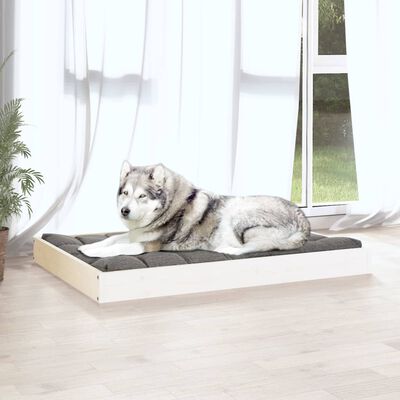 vidaXL Hundebett Weiß 101,5x74x9 cm Massivholz Kiefer