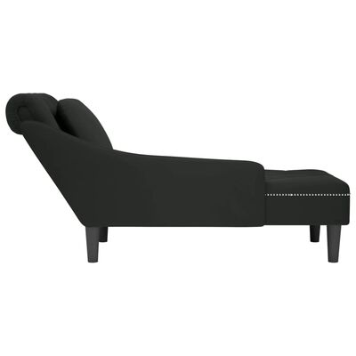 vidaXL Chaiselongue mit Kissen und Rechter Armlehne Schwarz Samt