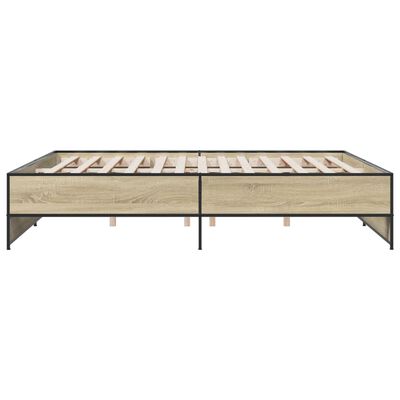 vidaXL Bettgestell Sonoma-Eiche 180x200 cm Holzwerkstoff und Metall