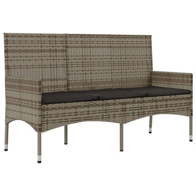 vidaXL 4-tlg. Garten-Lounge-Set mit Kissen Grau Poly Rattan