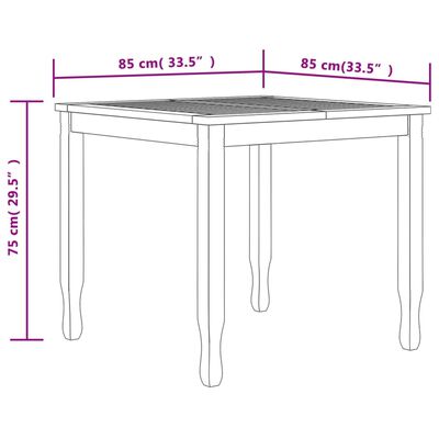 vidaXL 3-tlg. Garten-Essgruppe Massivholz Teak