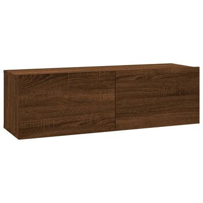 vidaXL TV-Wandschrank Braun Eiche 100x30x30 cm Holzwerkstoff