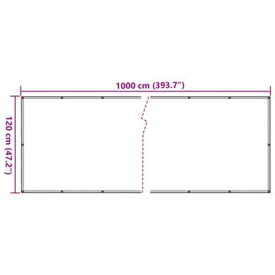 vidaXL Balkon-Sichtschutz Creme 1000x120 cm PVC