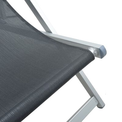 vidaXL Strandstühle 2 Stk. Klappbar Grau Aluminium und Textilene