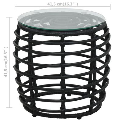 vidaXL 3-tlg. Bistro-Set Poly Rattan Schwarz