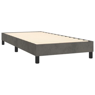 vidaXL Boxspringbett mit Matratze Dunkelgrau 80x200 cm Samt