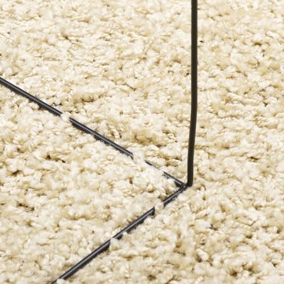 vidaXL Teppich Shaggy Hochflor Modern Golden Ø 80 cm