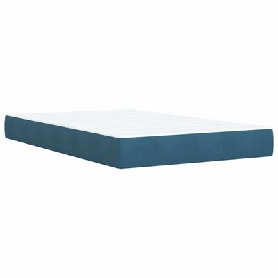 vidaXL Boxspringbett mit Matratze Dunkelblau 120x190 cm Samt