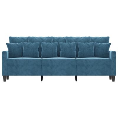 vidaXL 3-Sitzer-Sofa Blau 180 cm Samt