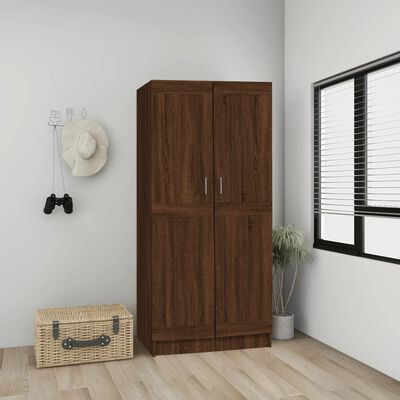 vidaXL Kleiderschrank Braun Eichen-Optik 82,5x51,5x180cm Holzwerkstoff