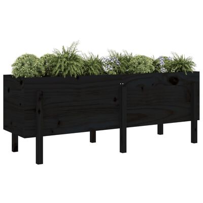 vidaXL Hochbeet Schwarz 160x50x57 cm Massivholz Kiefer