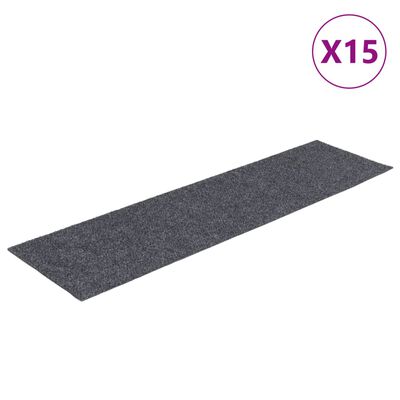 vidaXL Selbstklebende Treppenmatten 15 Stk. 76x20 cm Hellgrau