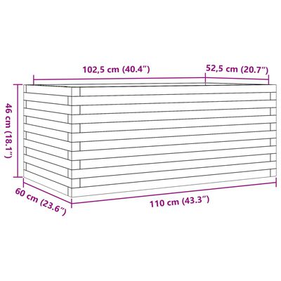 vidaXL Pflanzkübel 110x60x46 cm Massivholz Douglasie