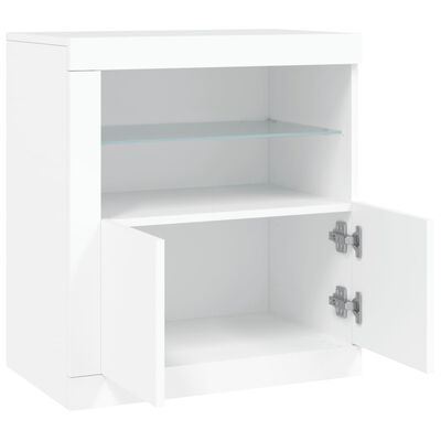 vidaXL Sideboard mit LED-Beleuchtung Weiß 60,5x37x67 cm