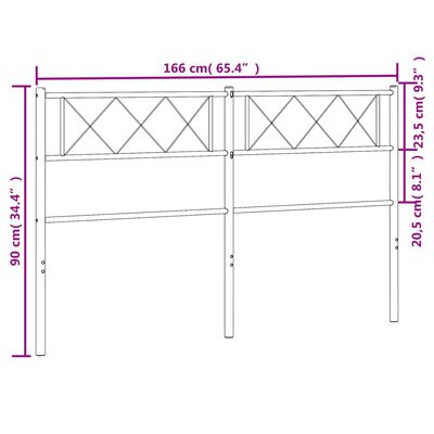 vidaXL Kopfteil Metall Schwarz 160 cm