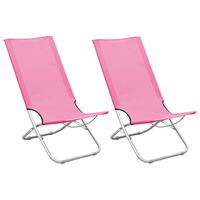 vidaXL Klappbare Strandstühle 2 Stk. Rosa Stoff