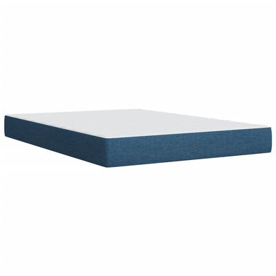 vidaXL Boxspringbett mit Matratze Blau 160x200 cm Stoff