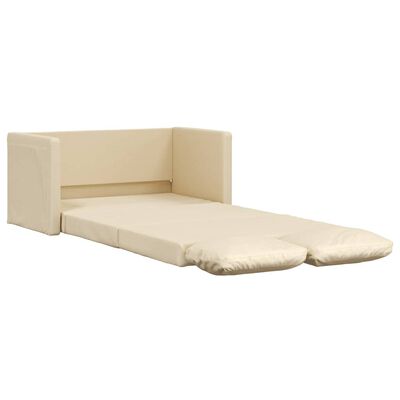 vidaXL Bodensofa mit Schlaffunktion Creme 112x174x55 cm Stoff