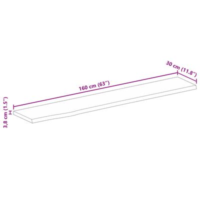 vidaXL Tischplatte mit Baumkante 160x30x3,8 cm Massivholz Mango