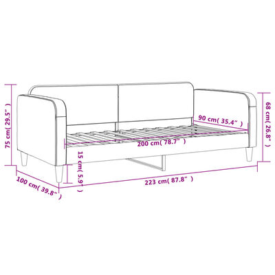 vidaXL Tagesbett Schwarz 90x200 cm Stoff