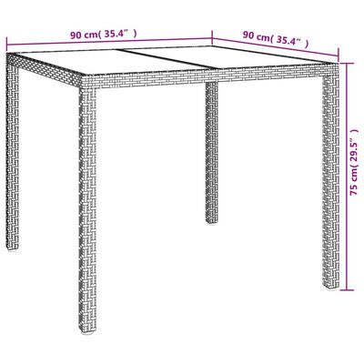 vidaXL 3-tlg. Garten-Essgruppe mit Kissen Grau Poly Rattan